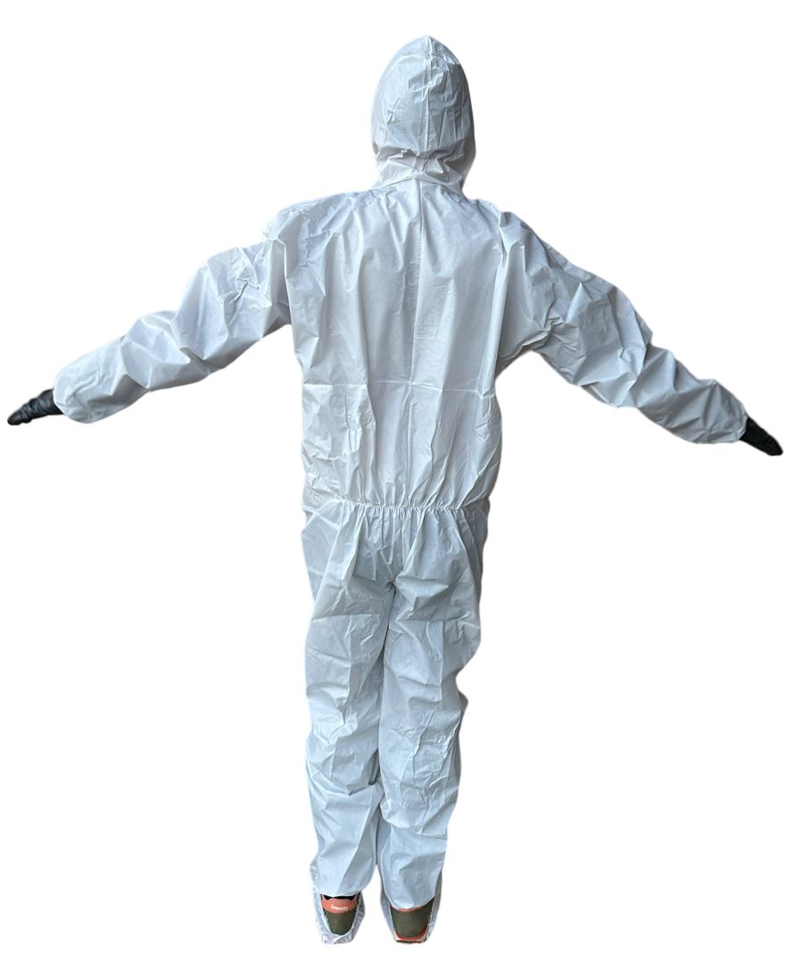Hazmat Suit, Chemical Protective Coverall with Hood and Zipper