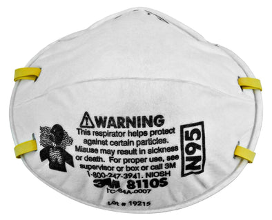 3M Particulate Respirator, 8110S, N95, Unsealed , Smaller Size, Adjustable Nosec