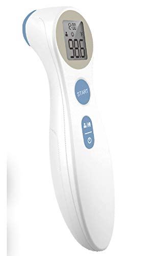 Digital Forehead Thermometer - Infrared - White (Body Temperature Reader, Lightw