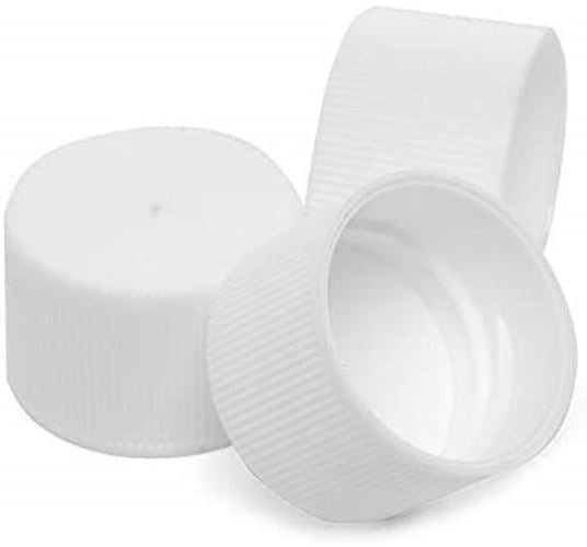 24mm White Continuous Thread Cap-Pkg of 100 cups