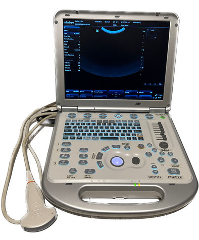 Mindray M7 Ultrasound Machine With 2 Probes (C5-2S, L14-6NS) & Hard Rolling Case