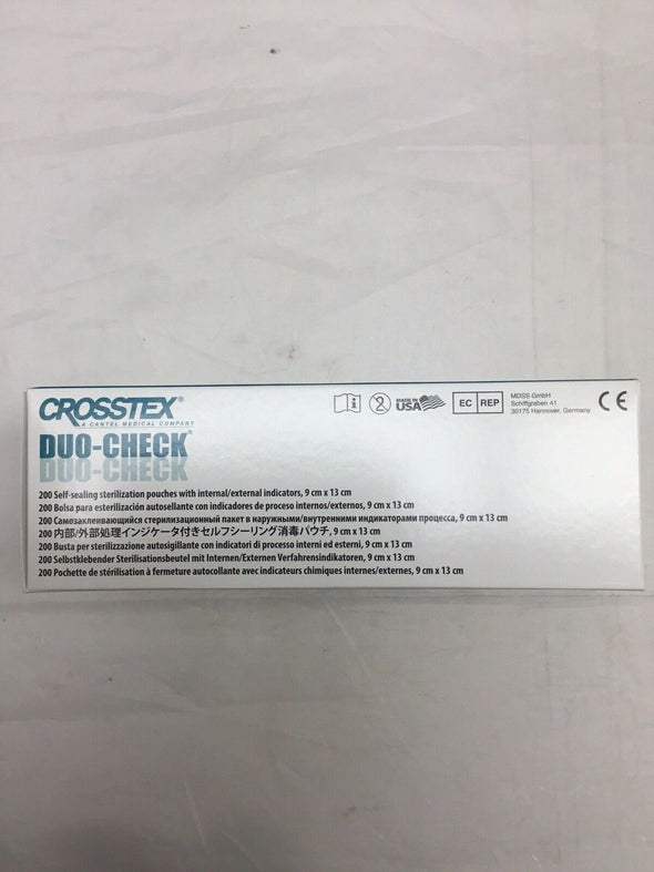 Crosstex SCS Duo-Check Self Sealing Sterilization Pouches 3.5" x 9" 200/Bx