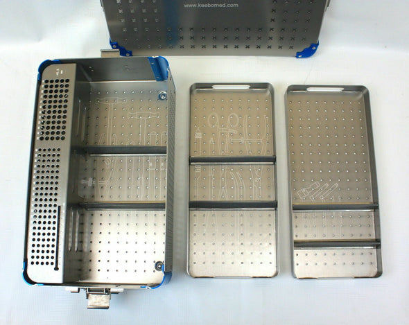 Orthopedic Instrument Empty Case w/trays & rack for 4.5-6.5 mm screws - KeeboMed