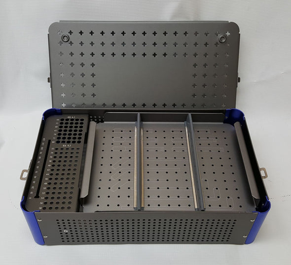 Empty Orthopedic Case for Instruments and 4.5mm and 6.5mm Screws, Rack & Trays