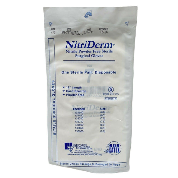 Innovative Healthcare NitriDerm 135700 Gloves Size 7 (25 Pairs/Box) | CEA-10
