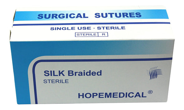Veterinary Sutures Silk Braided Size 3/0 25mm