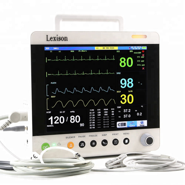KM76PM TFT LCD 12.1" Veterinary Patient Monitor ECG, RESP, NIBP, SpO2, TEMP, PR, HR
