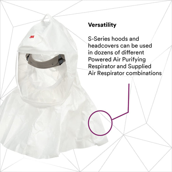 3M PAPR, Versaflo Hood S433L, For Powered Air Purifying Respirators, Integrated