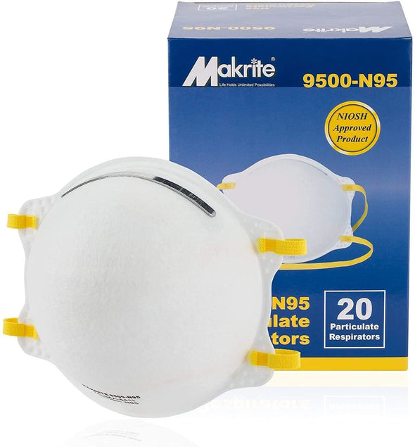 NIOSH Certified Makrite Pre-Formed Cone Particulate Respirator Mask, M/L Size (C