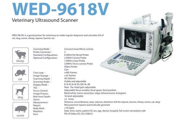 KeeboVet Refurbished Ultrasounds WED-9618V For Sale
