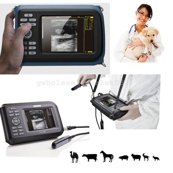 USA! Portable Veterinary Animal Ultrasound Machine Scanner System Rectal Probe
